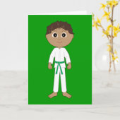 Carte Karate Félicitations Ceinture Verte (Fleur jaune)