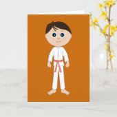 Carte Karate Félicitations Orange Belt (Fleur jaune)