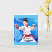 Carte Karate Girl Anniversaire (Fleur jaune)
