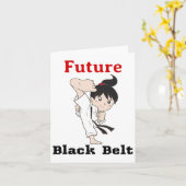Carte Karate Girl Futur ceinture noire Arts martiaux (Fleur jaune)