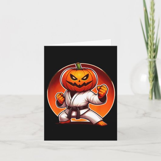 Carte Karate Halloween Coque Citrouille (Devant)