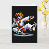 Carte Karaté Halloween Skeleton (Fleur jaune)