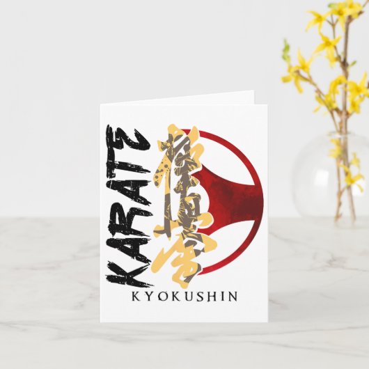 Carte Karate Kyokushin Martial Arts Trainer Fighter Mart (Fleur jaune)