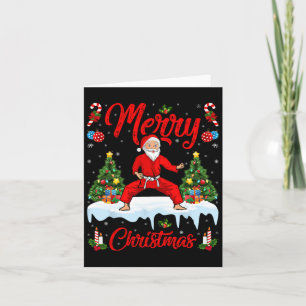 Carte Karate Martial Art Lover Xmas Père Noël Jouer Kara