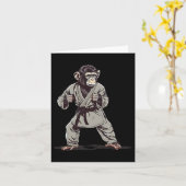 Carte Karate Monkey Kickboxing Judo Jiu-jitsu Mixed mart (Fleur jaune)