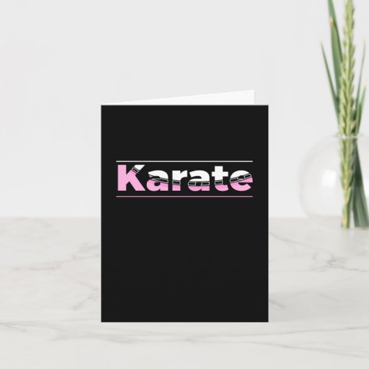 Carte Karate rose Arts martiaux Typographie moderne (Devant)