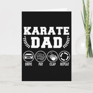 Carte Karateka Homme Papa Conduire Payer Applaudir Répét