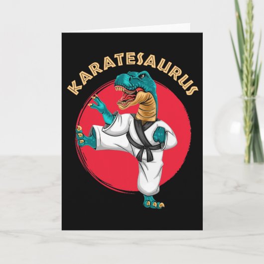Carte Karatesaurus Drôle De Dinosaure De Karaté (Devant)