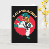 Carte Karatesaurus Drôle De Dinosaure De Karaté (Fleur jaune)