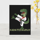 Carte Karatesaurus T-rex drôle de dinosaure de karaté Gr (Fleur jaune)