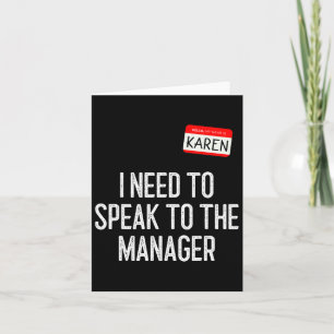 Carte Karen Halloween Costume Parlez Au Manager Fun L