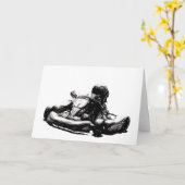 Carte Kart Racer Sepia Pencil Sketch (Fleur jaune)