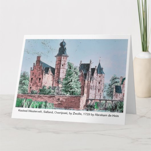 Carte KASTEEL WESTERVELT 1729 A. de Haen drawing. card   (Devant)