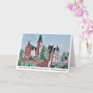 Carte KASTEEL WESTERVELT 1729 A. de Haen drawing. card