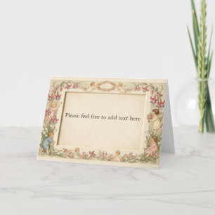 Carte Kate Greenaway Chérubins Roses Muguet
