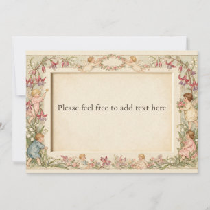 Carte Kate Greenaway Chérubins Roses Muguet