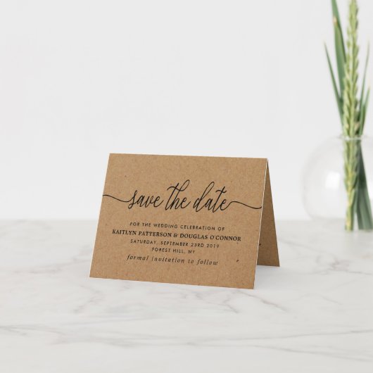 Carte Kathy Dixon Rustic Kraft Script simple STD (Devant)