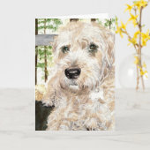 Carte Katie le Wheaton Terrier (Fleur jaune)
