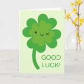 Carte Kawaii Bonne chance Quatre Leaf Clover (Fleur jaune)