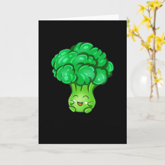 Carte Kawaii Broccoli Cute Légumes Légumes Veggie Fun Fo (Fleur jaune)