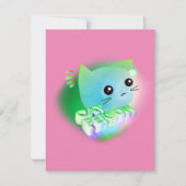 Carte Kawaii Cartoon Kitten (Devant)