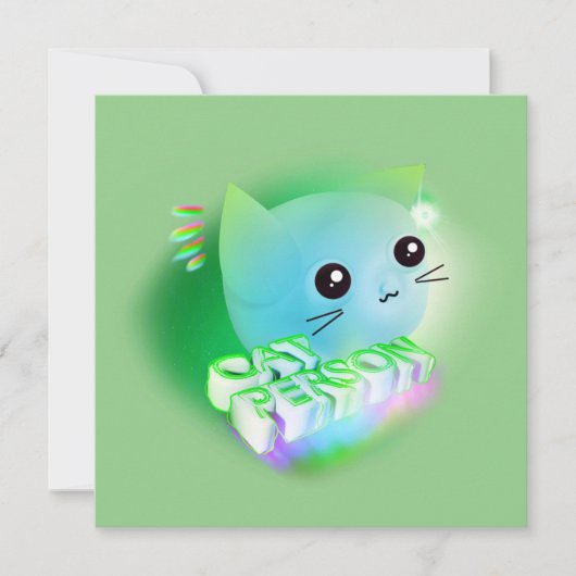 Carte Kawaii Cartoon Kitten (Devant)