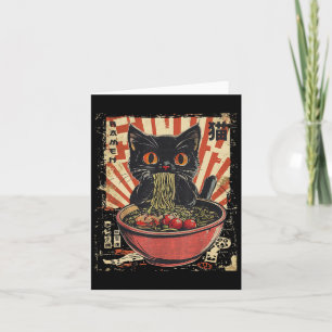 Carte Kawaii Chat Ramen Noodle amusant Anime Japonaise M