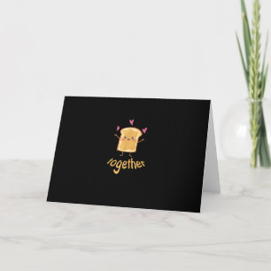 Carte Kawaii Couple Cacahuète Beurre Gelée Mieux Ensembl