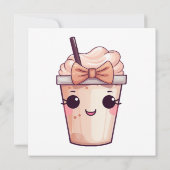 Carte Kawaii Frappe souriante (Dos)