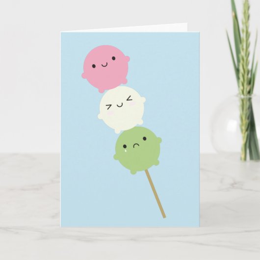 Carte Kawaii Mochi Dango (Devant)