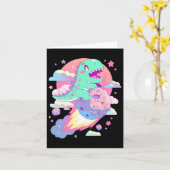 Carte Kawaii Pastel Goth Créatif Mignon Chibi Dinosaure  (Fleur jaune)