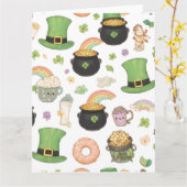 Carte Kawaii Porte-Bonheur Saint-Patrick Pot d'Or (Fleur jaune)