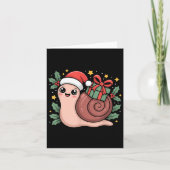 Carte Kawaii Santa Snail With Wrapped Box And Holly Star (Devant)