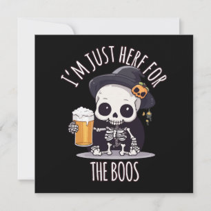 Carte Kawaii Skeleton Halloween Oktoberfest