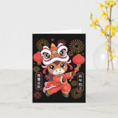 Carte Kawaii Style Year Of The Horse 2026 Chinese New Ye (Fleur jaune)