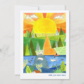 Carte Kayak avec phoques et lever de soleil Happy Place (Devant)