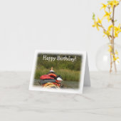 Carte Kayak Balance ; Joyeux anniversaire (Fleur jaune)