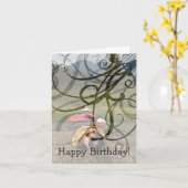 Carte Kayak Balance ; Joyeux anniversaire (Fleur jaune)