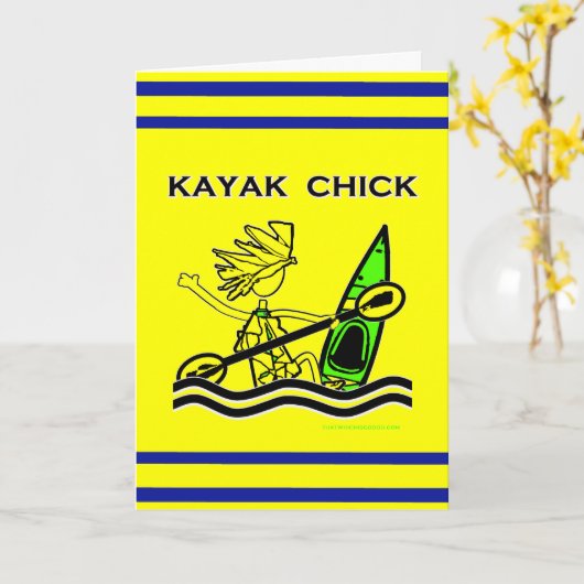 Carte Kayak Chick Designs & Things (Fleur jaune)
