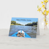 Carte Kayak Joyeux anniversaire (Fleur jaune)