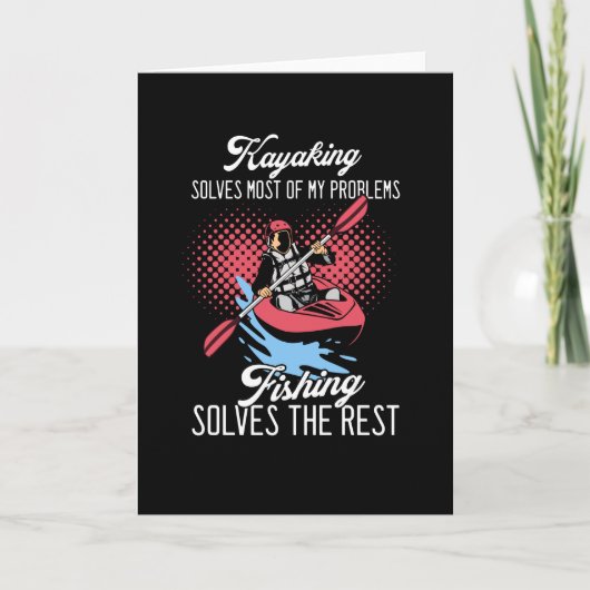 Carte Kayak, pêche amusante (Devant)