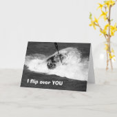 CARTE KAYAKER "JE VOUS SURVOLE" ANNIVERSAIRE (Fleur jaune)