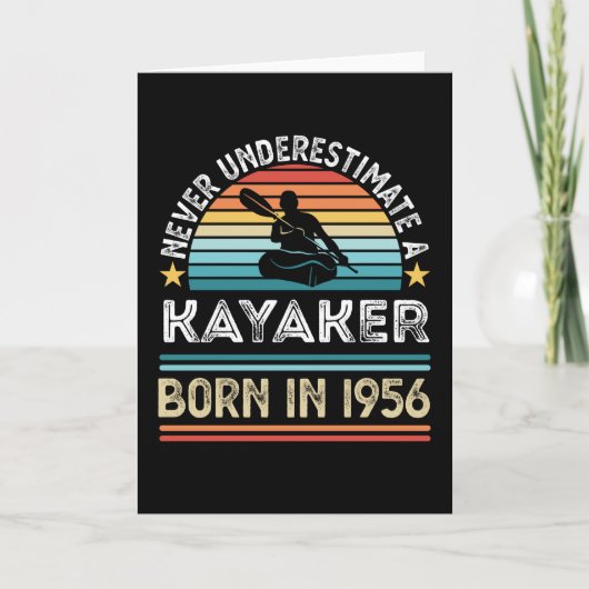 Carte Kayaker né 1956 70e anniversaire Kayaking Gift (Devant)