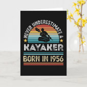 Carte Kayaker né 1956 70e anniversaire Kayaking Gift (Fleur jaune)