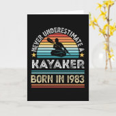 Carte Kayaker né 1983 40e anniversaire Kayaking Gift (Fleur jaune)