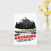 Carte Kayaking Gets Me Wet Funny Kayak Kayaker Christmas (Fleur jaune)