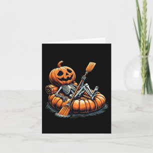 Carte Kayaking Skeleton Drôle Halloween Kayak