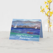 Carte Kayaking vole heureux anniversaire Son-in-law (Fleur jaune)