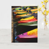 Carte Kayaks colorés, vierges à l'intérieur (Fleur jaune)