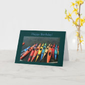 Carte Kayaks, Joyeux anniversaire ! (Fleur jaune)